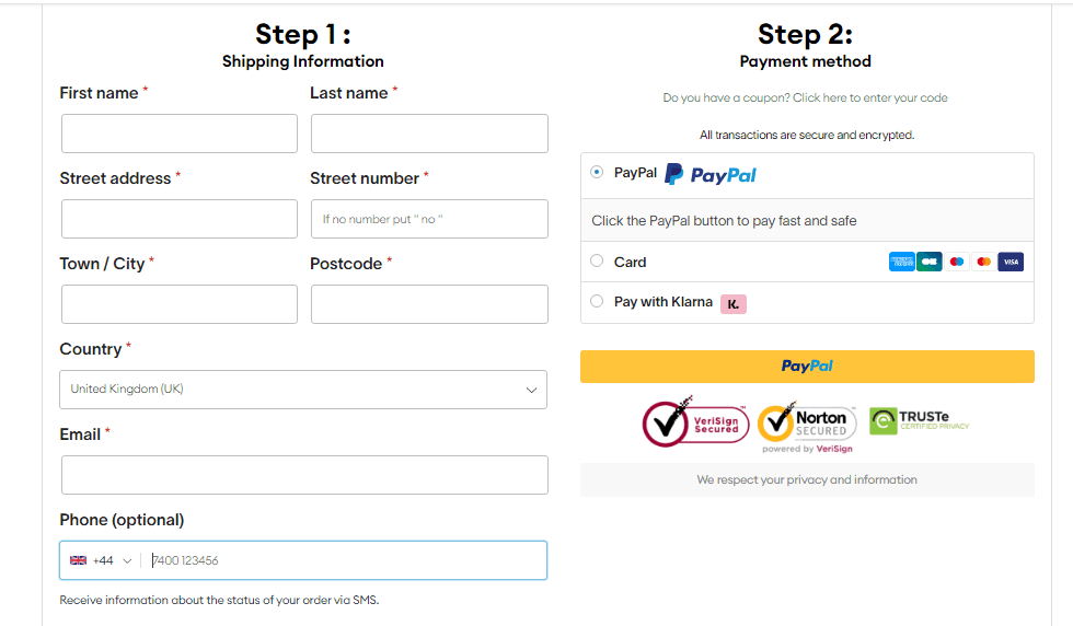 FitSmart Fat Burner Order Page